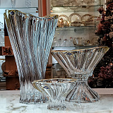 Ваза для цветов Aurum Crystal Plantica 32см золотой ободок